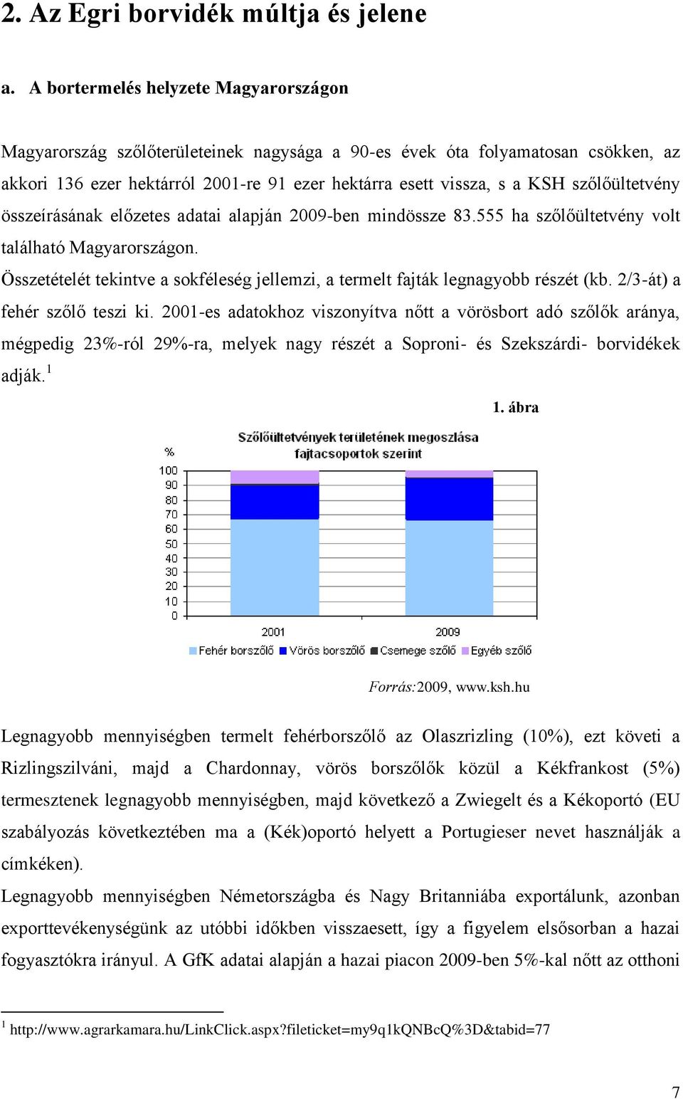 szőlőültetvény összeírásának előzetes adatai alapján 2009-ben mindössze 83.555 ha szőlőültetvény volt található Magyarországon.