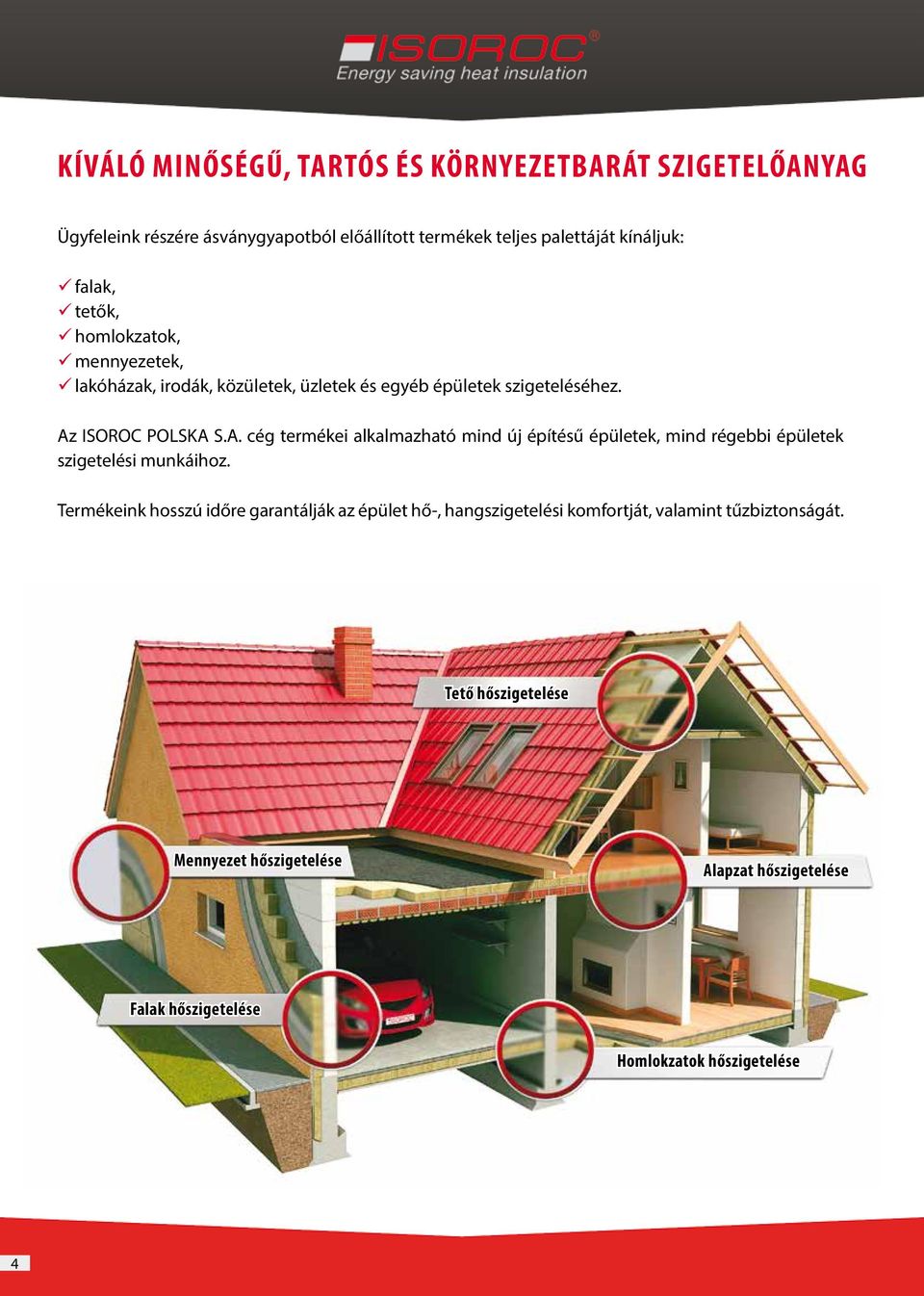 ISOROC POLSKA S.A. cég termékei alkalmazható mind új építésű épületek, mind régebbi épületek szigetelési munkáihoz.