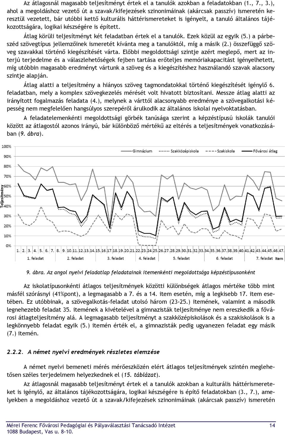 tájékozottságára, logikai készségére is épített. Átlag körüli teljesítményt két feladatban értek el a tanulók. Ezek közül az egyik (5.