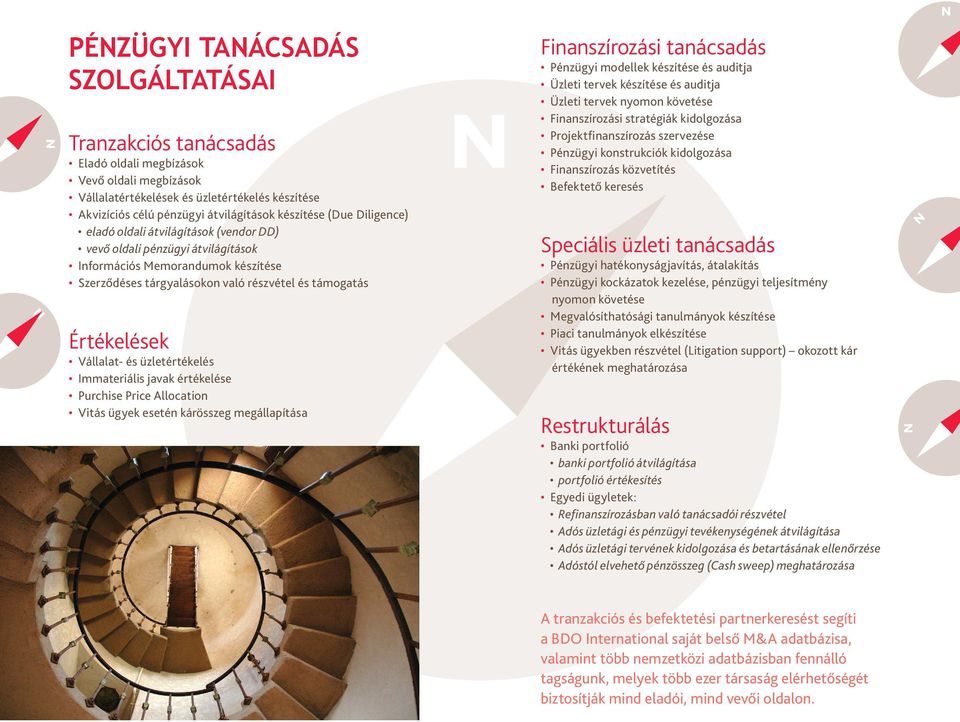 Értékelések Vállalat- és üzletértékelés Immateriális javak értékelése Purchise Price Allocation Vitás ügyek esetén kárösszeg megállapítása Finanszírozási tanácsadás Pénzügyi modellek készítése és