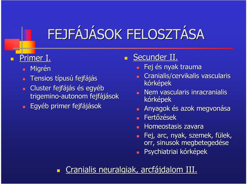 fejfájások Secunder II.