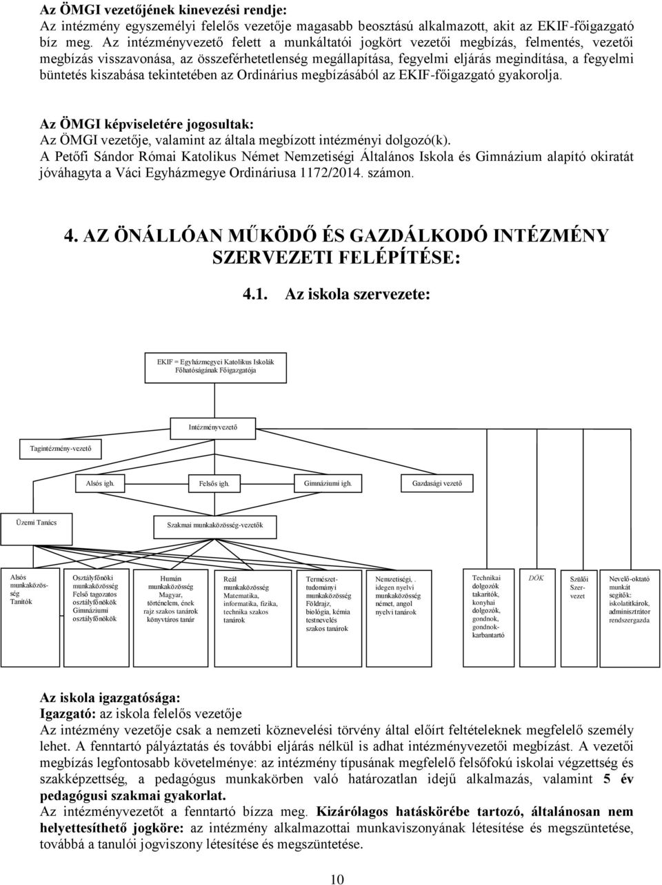 kiszabása tekintetében az Ordinárius megbízásából az EKIF-főigazgató gyakorolja. Az ÖMGI képviseletére jogosultak: Az ÖMGI vezetője, valamint az általa megbízott intézményi dolgozó(k).