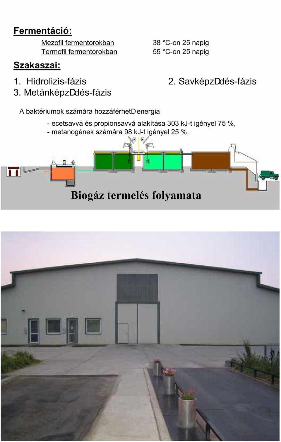 MetánképzDdés-fázis A baktériumok számára hozzáférhetd energia - ecetsavvá és