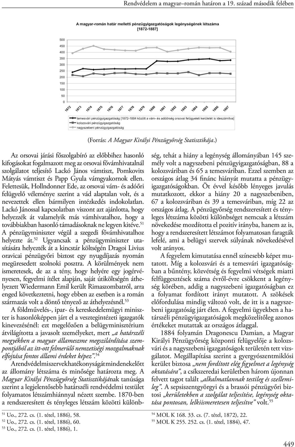 Az orsovai járási főszolgabíró az előbbihez hasonló kifogásokat fogalmazott meg az orsovai fővámhivatalnál szolgálatot teljesítő Lackó János vámtiszt, Pomko vits Mátyás vámtiszt és Papp Gyula