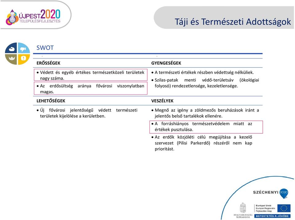 Szilas patak menti védő területsáv (ökológiai folyosó) rendezetlensége, kezeletlensége.