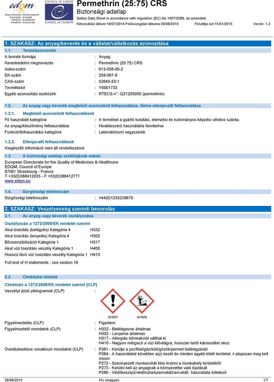 Felülvizsgálat dátuma:28/08/2015