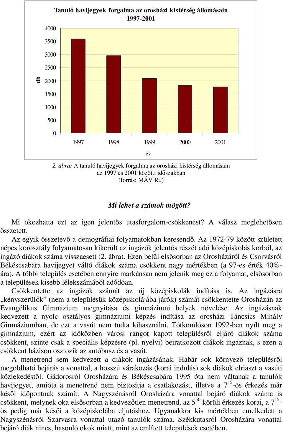 Mi okozhatta ezt az igen jelentős utasforgalom-csökkenést? A válasz meglehetősen összetett. Az egyik összetevő a demográfiai folyamatokban keresendő.