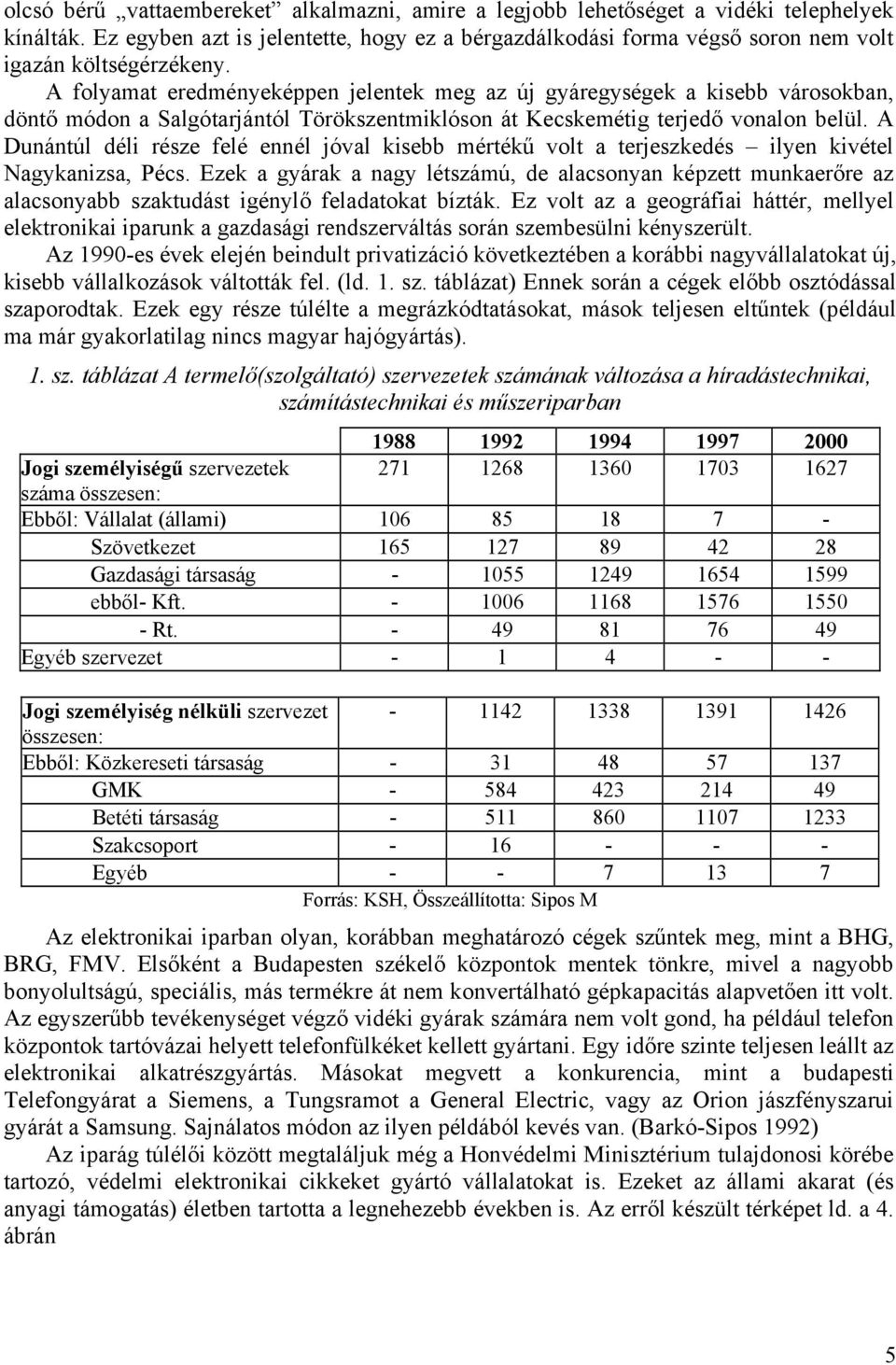 A folyamat eredményeképpen jelentek meg az új gyáregységek a kisebb városokban, döntő módon a Salgótarjántól Törökszentmiklóson át Kecskemétig terjedő vonalon belül.