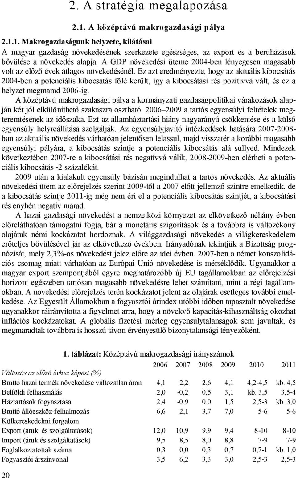 Ez azt eredményezte, hogy az aktuális kibocsátás 2004-ben a potenciális kibocsátás fölé került, így a kibocsátási rés pozitívvá vált, és ez a helyzet megmarad 2006-ig.