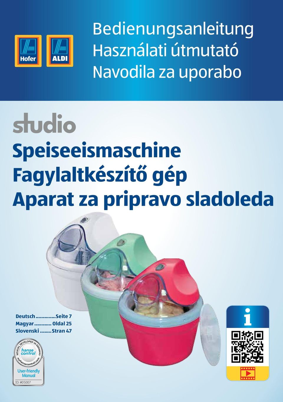 gép Aparat za pripravo sladoleda Deutsch...Seite 7 Magyar.