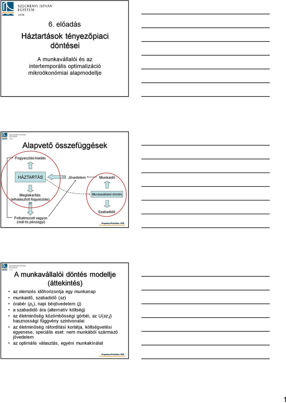 elemzé időhorizontja egy munkanap munkaidő, zabadidő (z) órabér (p L ), napi bérjövedelem (j) a zabadidő ára (alternatív költég) az életminőég közömböégi görbéi, az