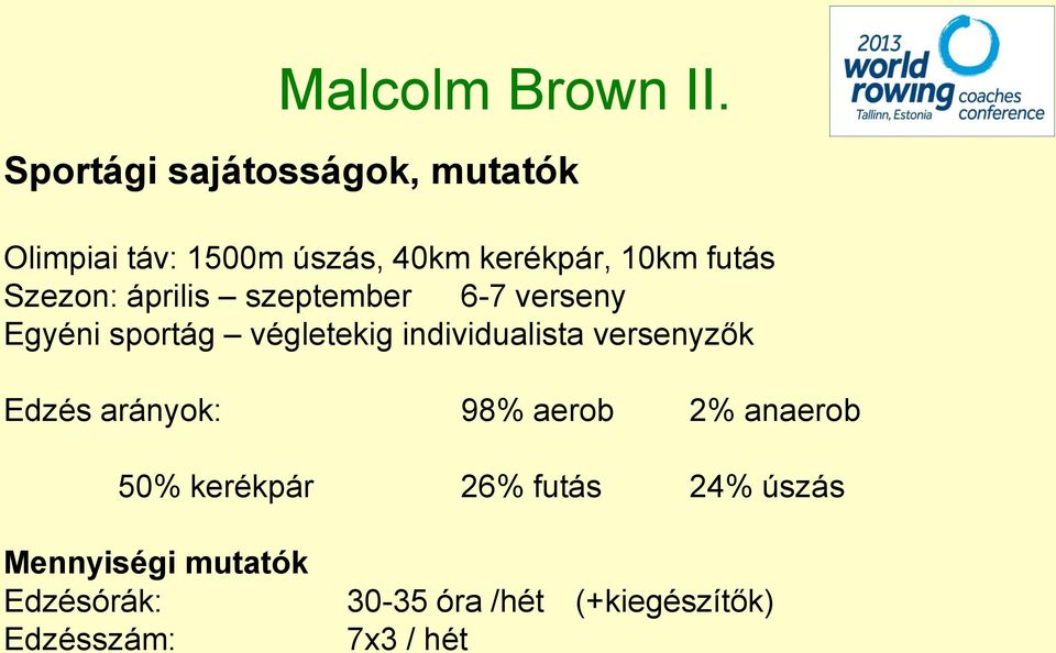 Szezon: április szeptember 6-7 verseny Egyéni sportág végletekig individualista
