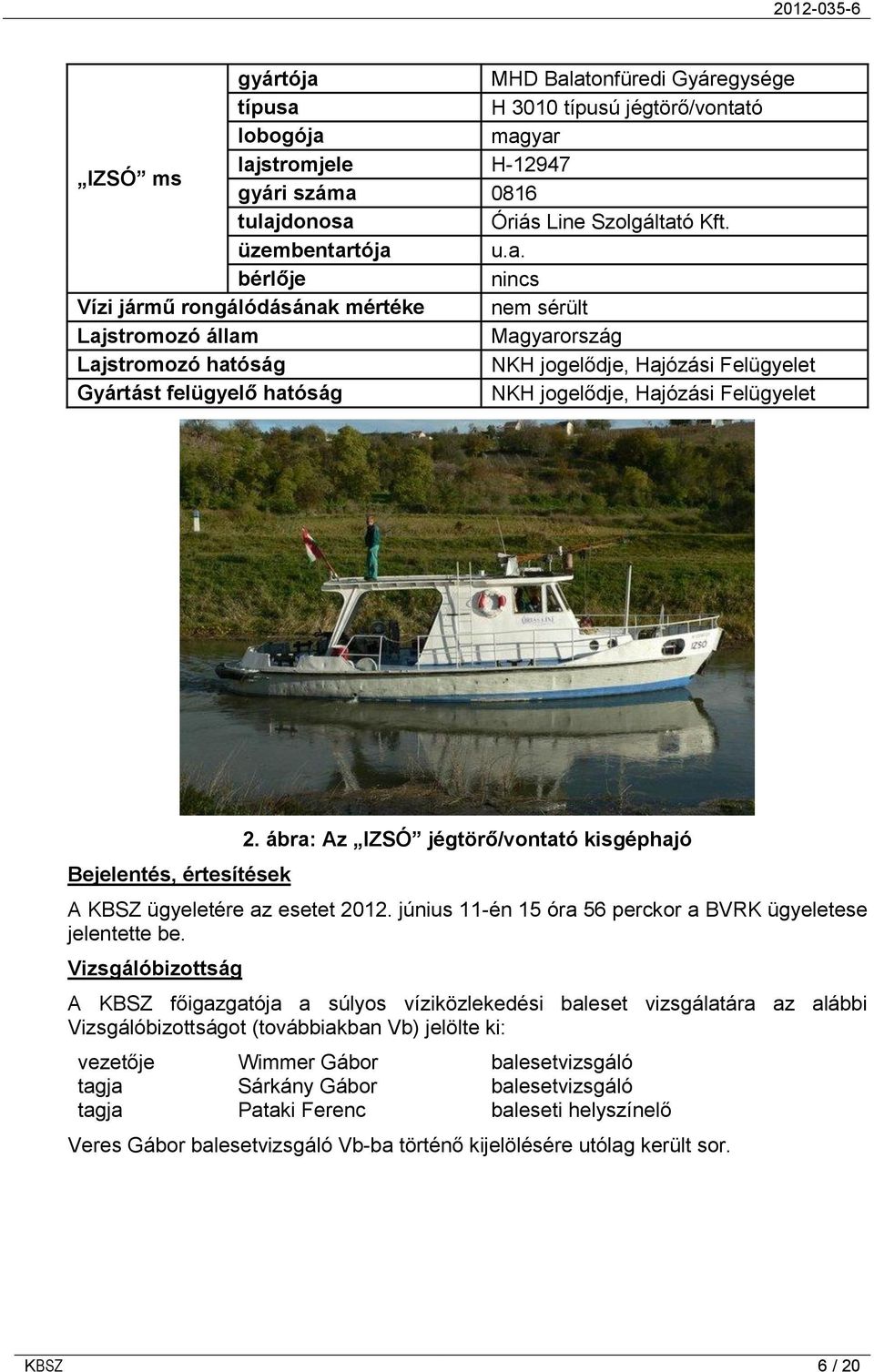 atonfüredi Gyáregysége típusa H 3010 típusú jégtörő/vontató lobogója magyar IZSÓ ms lajstromjele H-12947 gyári száma 0816 tulajdonosa Óriás Line Szolgáltató Kft. üzembentartója u.a. bérlője nincs
