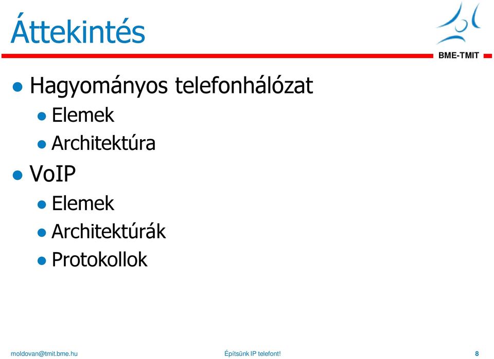 Architektúra VoIP Elemek