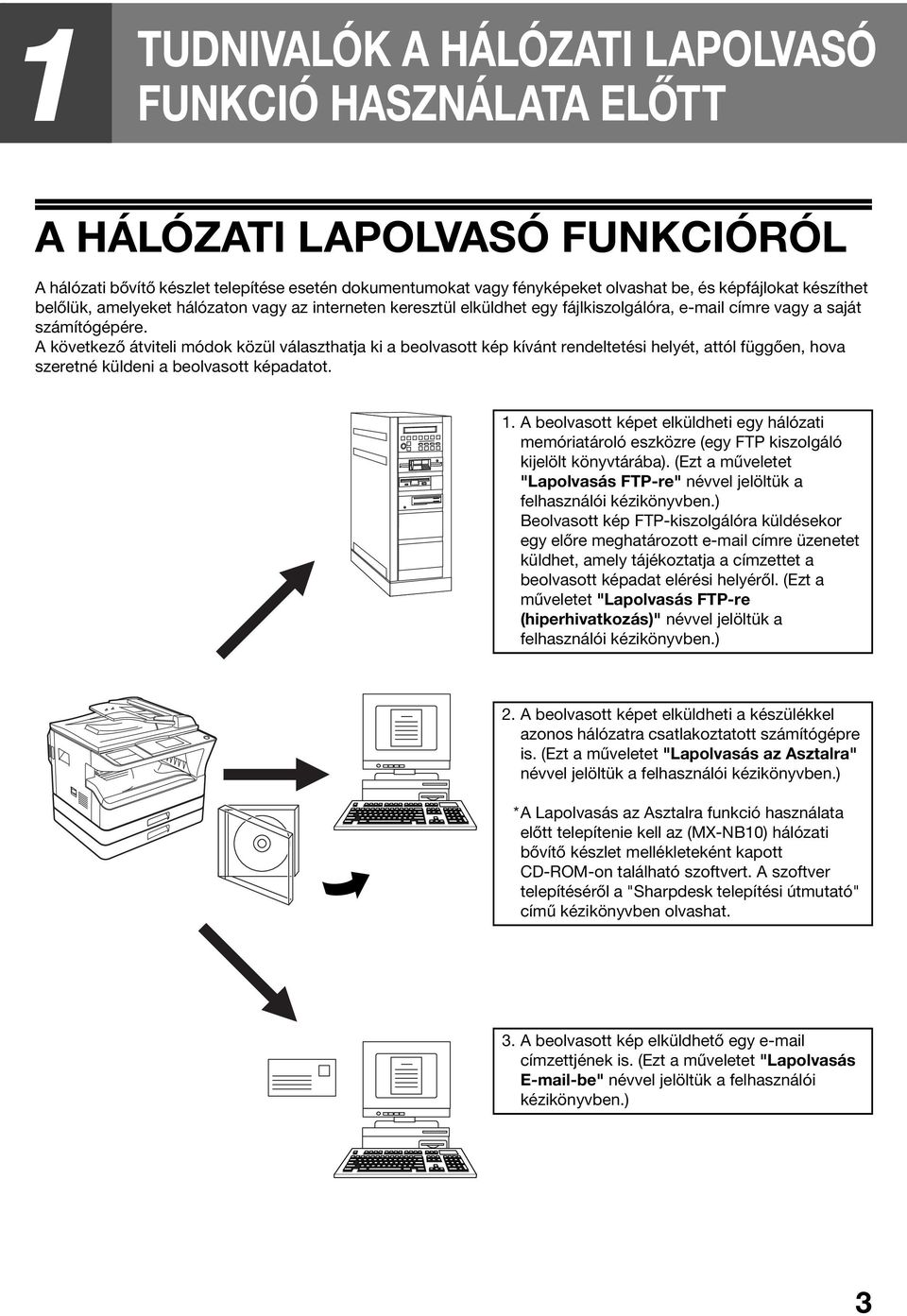 A következő átviteli módok közül választhatja ki a beolvasott kép kívánt rendeltetési helyét, attól függően, hova szeretné küldeni a beolvasott képadatot.