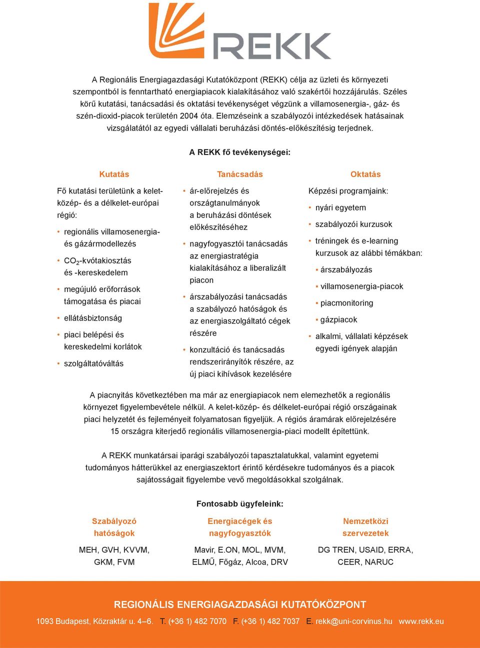 Elemzéseink a szabályozói intézkedések hatásainak vizsgálatától az egyedi vállalati beruházási döntés-előkészítésig terjednek.