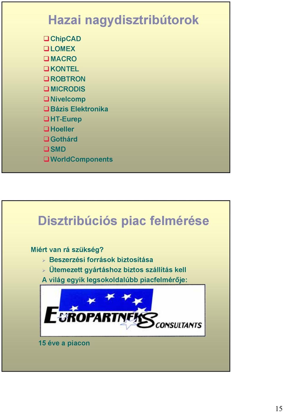 felmérése Miért van rá szükség?