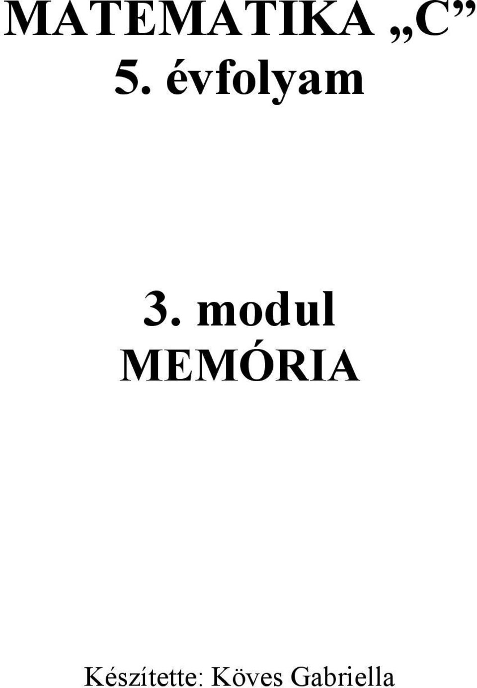 modul MEMÓRIA