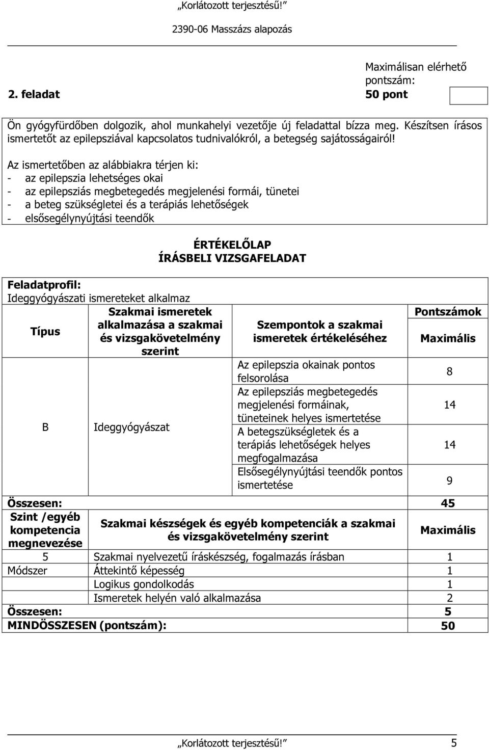 Az ismertetőben az alábbiakra térjen ki: - az epilepszia lehetséges okai - az epilepsziás megbetegedés megjelenési formái, tünetei - a beteg szükségletei és a terápiás lehetőségek -