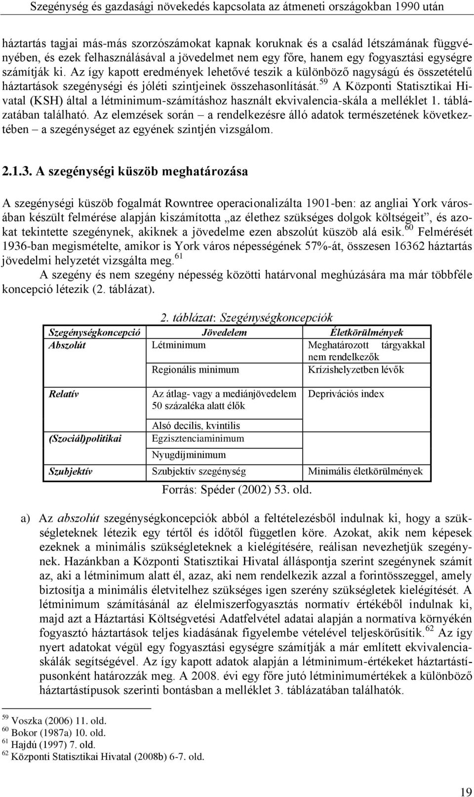 59 A Központi Statisztikai Hivatal (KSH) által a létminimum-számításhoz használt ekvivalencia-skála a melléklet 1. táblázatában található.