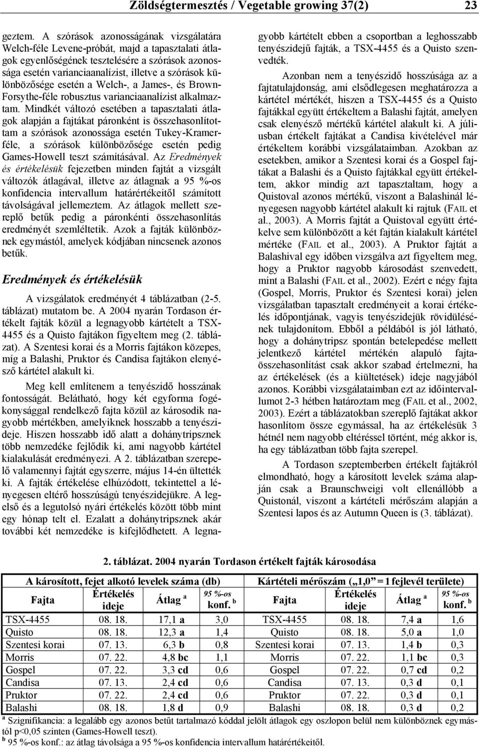 különbözősége esetén a Welch-, a James-, és Brown- Forsythe-féle robusztus varianciaanalízist alkalmaztam.