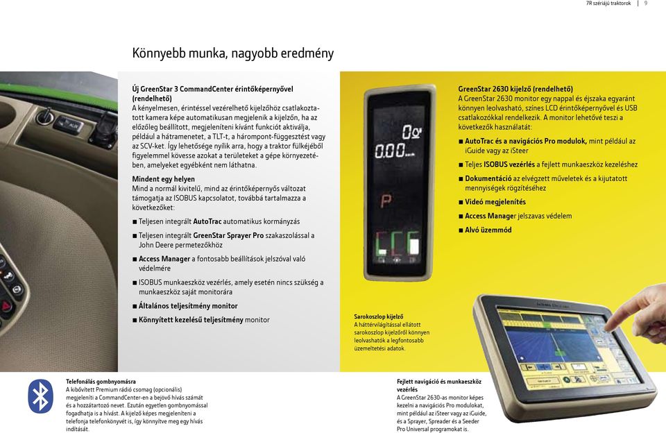Így lehetősége nyílik arra, hogy a traktor fülkéjéből figyelemmel kövesse azokat a területeket a gépe környezetében, amelyeket egyébként nem láthatna.