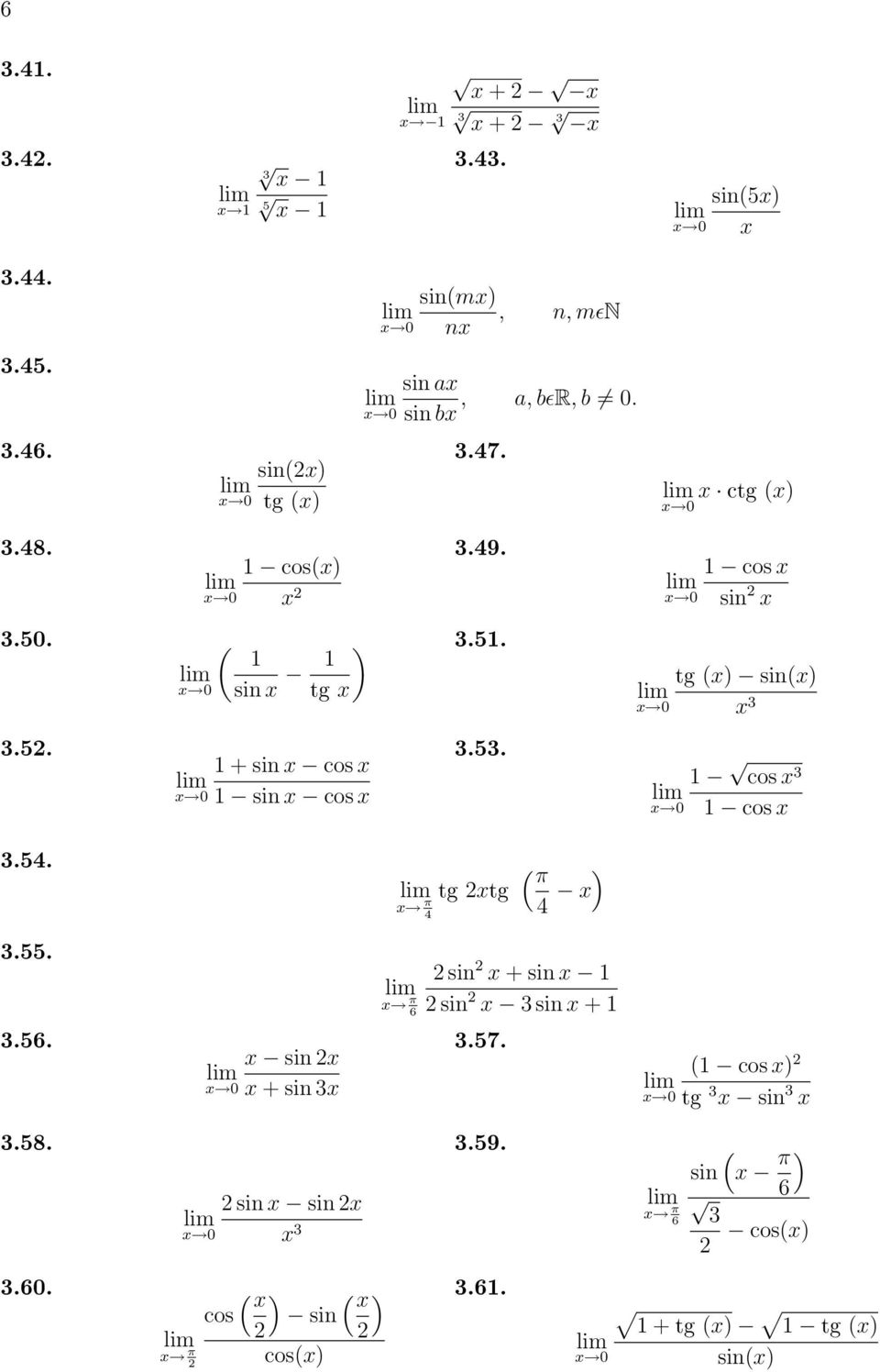 53. tg tg ( π ) π 4 4 π 6 