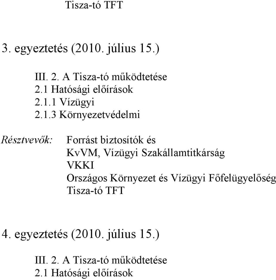Szakállamtitkárság VKKI Országos Környezet és Vízügyi Főfelügyelőség 4.
