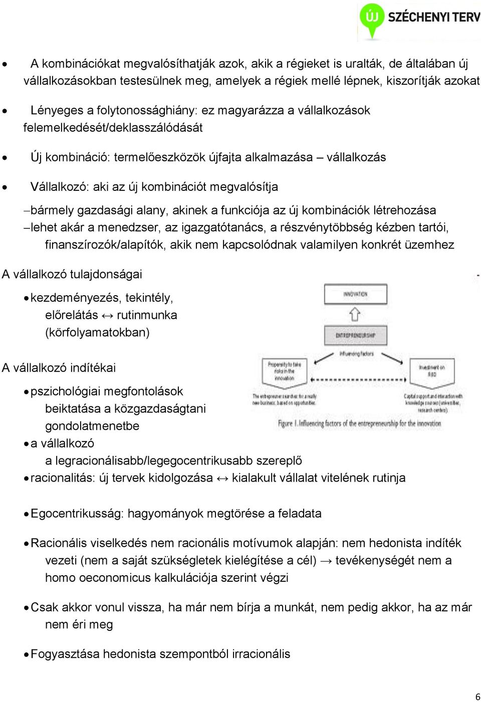 akinek a funkciója az új kombinációk létrehozása lehet akár a menedzser, az igazgatótanács, a részvénytöbbség kézben tartói, finanszírozók/alapítók, akik nem kapcsolódnak valamilyen konkrét üzemhez A