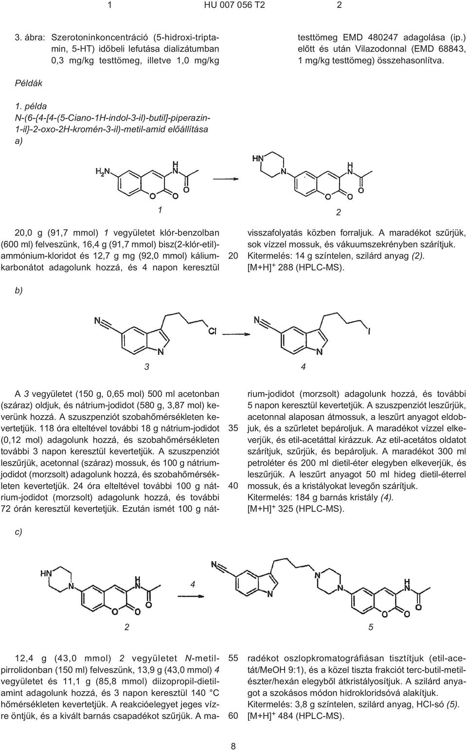 példa N-(6¹{4¹[4¹(¹Ciano-1H-indol-3¹il)-butil]-piperazin- 1¹il}-2-oxo-2H-kromén-3¹il)-metil-amid elõállítása a) 1 2 20,0 g (91,7 mmol) 1 vegyületet klór-benzolban (0 ml) felveszünk, 16,4 g (91,7