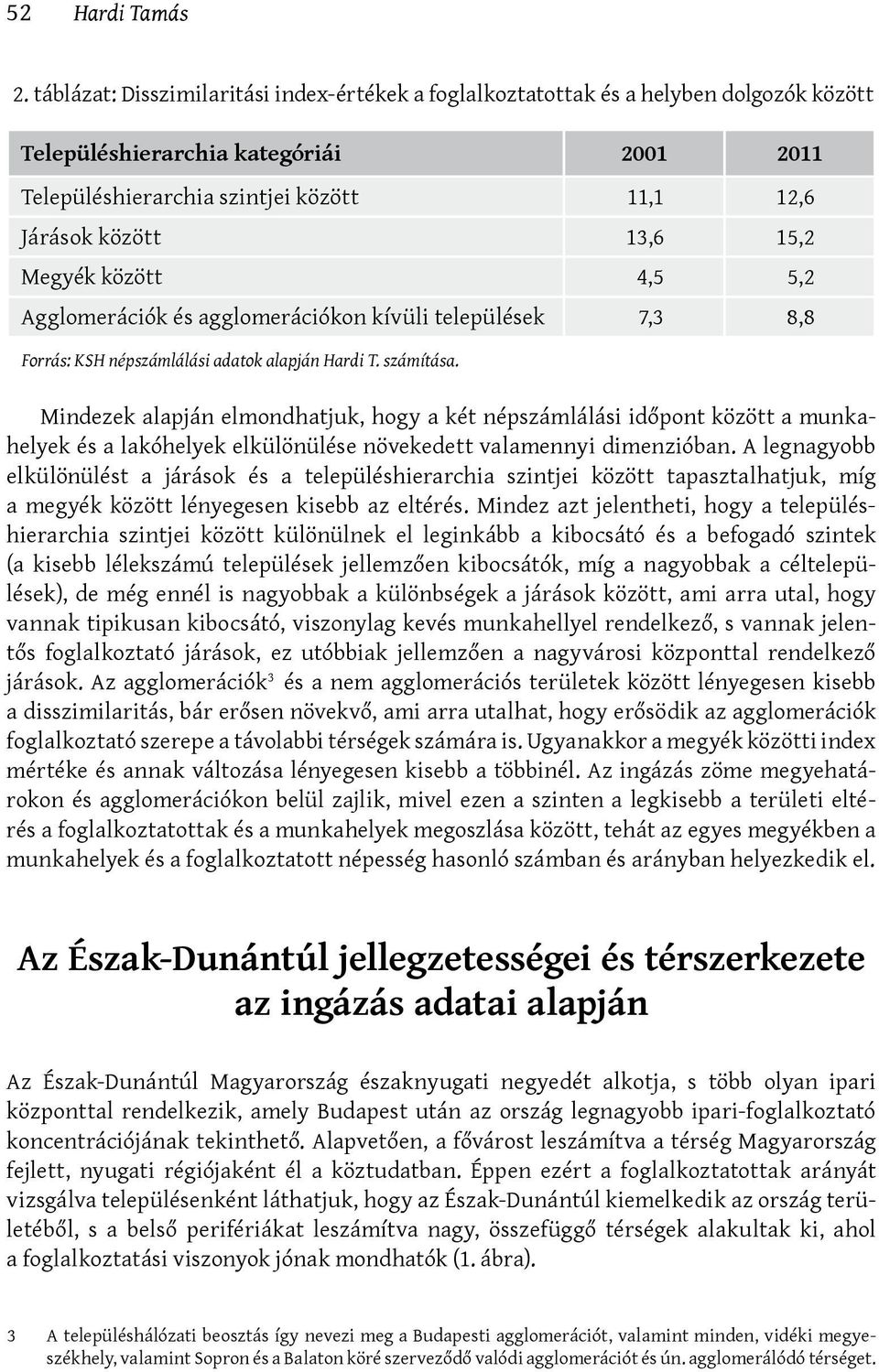 15,2 Megyék között 4,5 5,2 Agglomerációk és agglomerációkon kívüli települések 7,3 8,8 Forrás: KSH népszámlálási adatok alapján Hardi T. számítása.