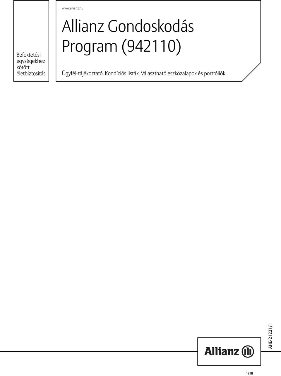 életbiztosítás Allianz Gondoskodás Program