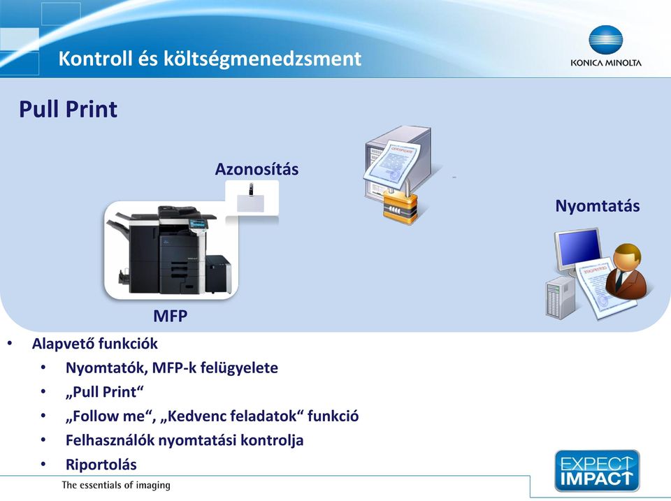 Nyomtatók, MFP-k felügyelete Pull Print Follow me,