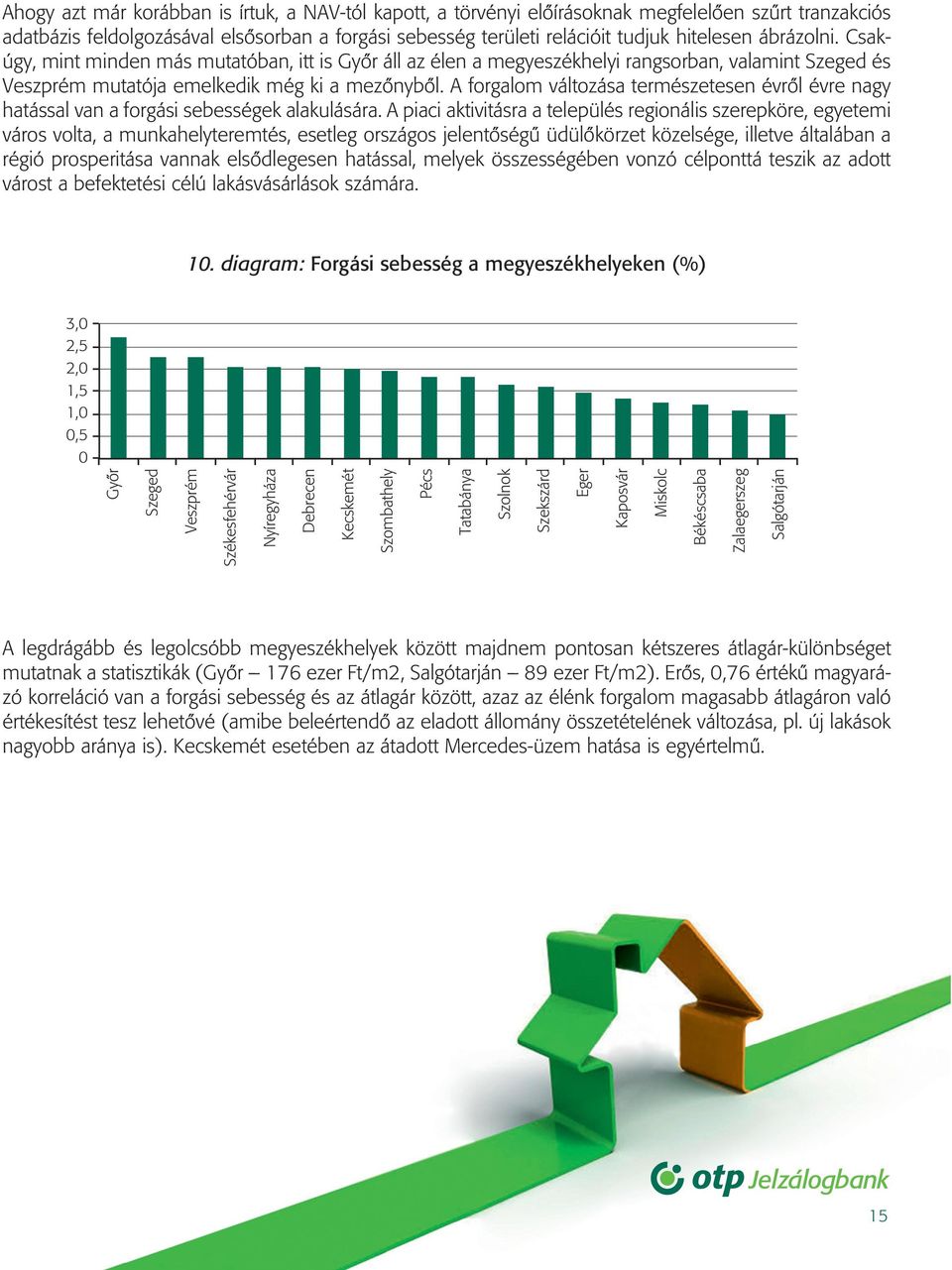 A forgalom változása természetesen évrôl évre nagy hatással van a forgási sebességek alakulására.