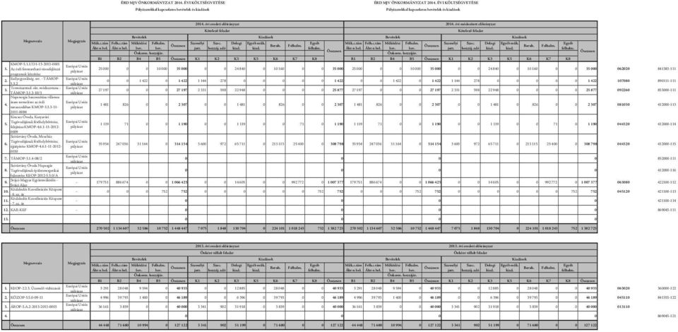 Az érdi fenntartható városfejlészti programok készítése Esélyegyenlőség. tev. - TÁMOP- 2. 3.3.2 Természettud. okt. módszertana - 3. TÁMOP-3.1.