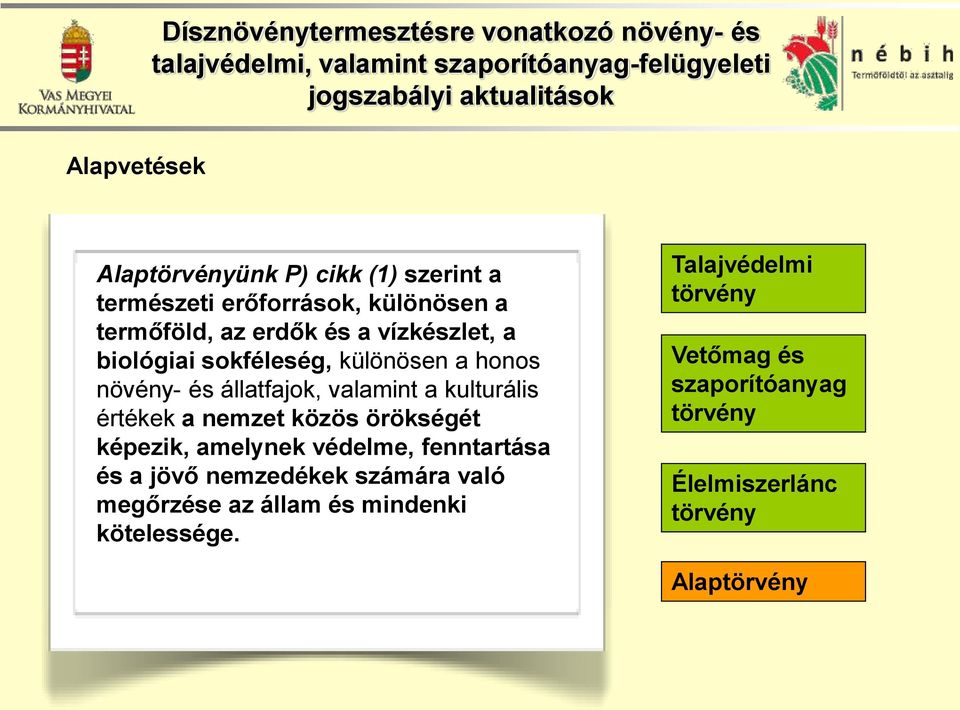 nemzet közös örökségét képezik, amelynek védelme, fenntartása és a jövő nemzedékek számára való megőrzése az