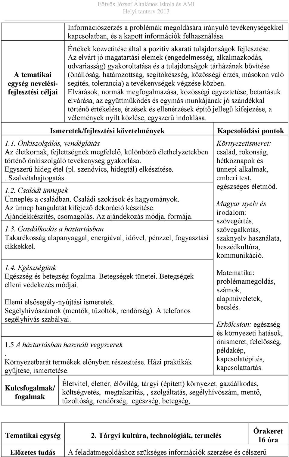 Az elvárt jó magatartási elemek (engedelmesség, alkalmazkodás, udvariasság) gyakoroltatása és a tulajdonságok tárházának bővítése (önállóság, határozottság, segítőkészség, közösségi érzés, másokon