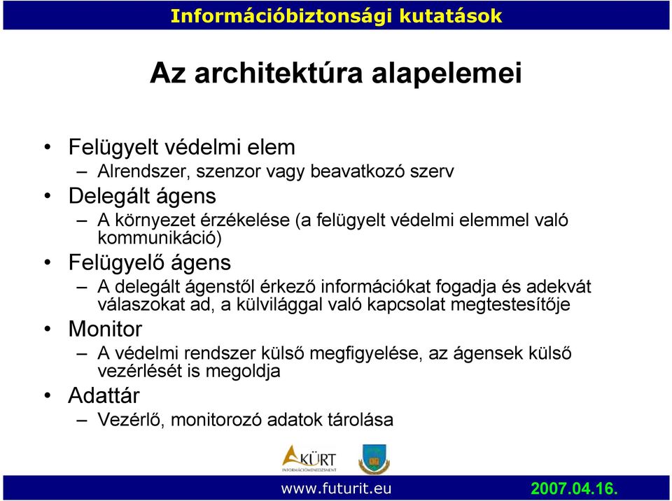 érkezı információkat fogadja és adekvát válaszokat ad, a külvilággal való kapcsolat megtestesítıje Monitor A