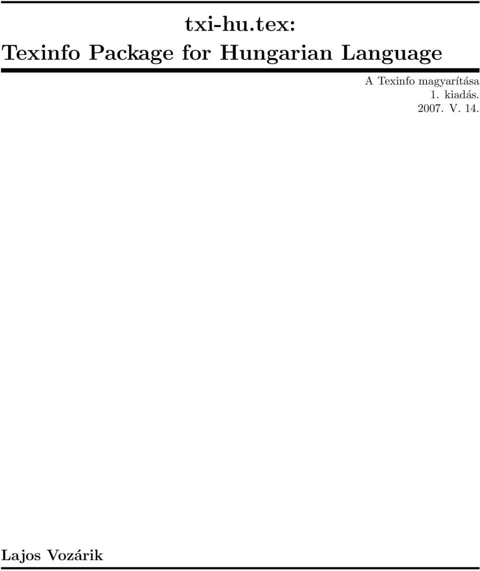 Hungarian Language A