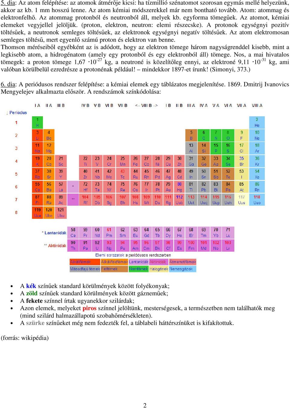 A protonok egységnyi pozitív töltésűek, a neutronok semleges töltésűek, az elektronok egységnyi negatív töltésűek.