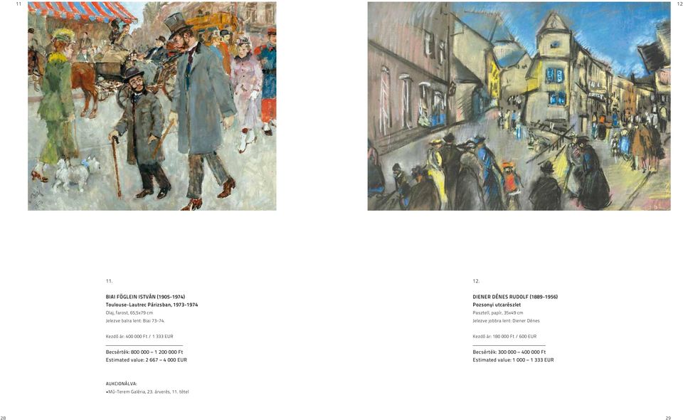 BIAI FÖGLEIN ISTVÁN (1905-1974) Toulouse-Lautrec Párizsban, 1973-1974 Olaj, farost, 65,5x79 cm Jelezve balra lent: Biai 73-74.