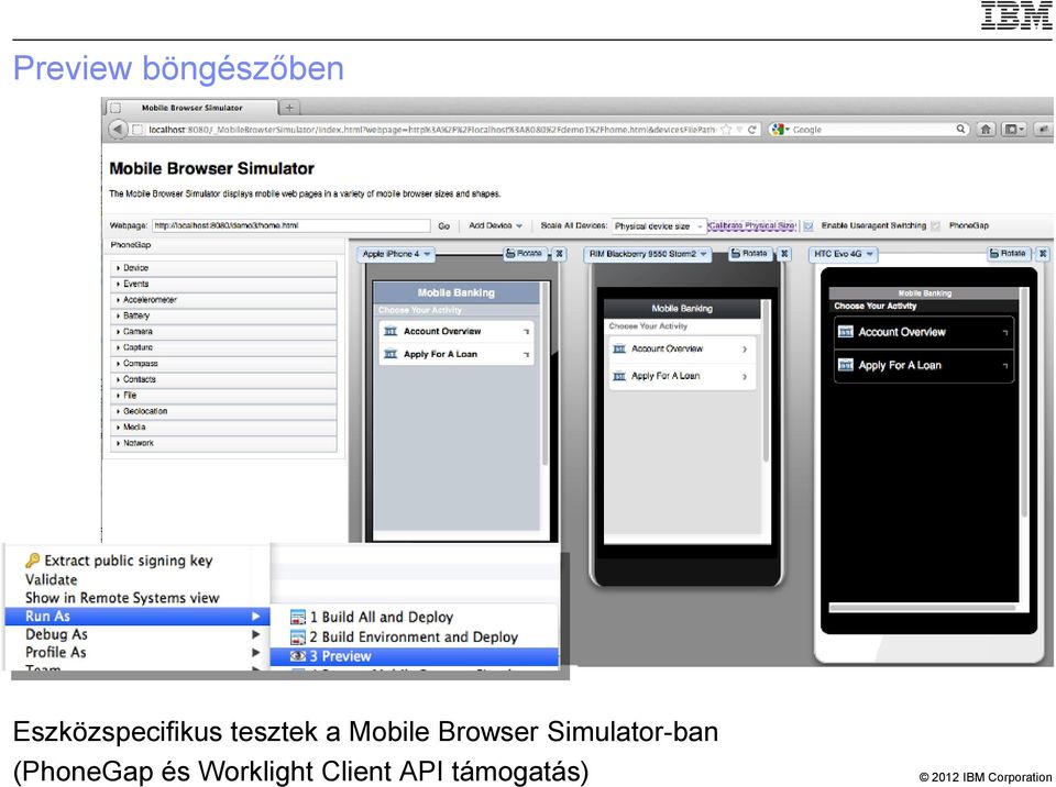 Mobile Browser Simulator-ban