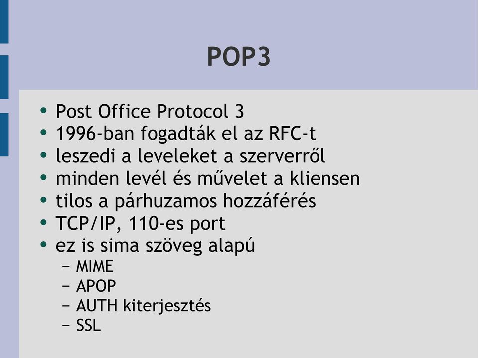 a kliensen tilos a párhuzamos hozzáférés TCP/IP, 110-es