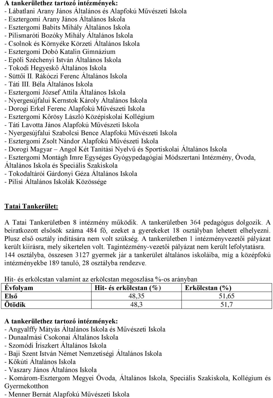 II. Rákóczi Ferenc Általános Iskola - Táti III.