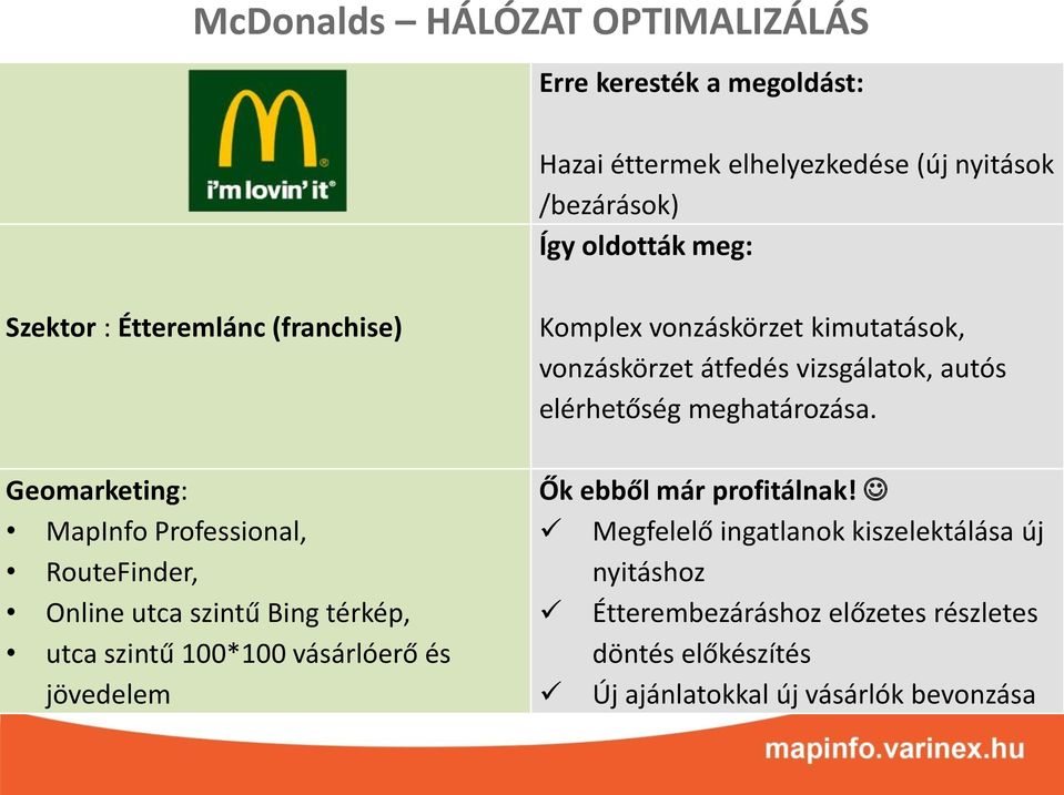 és jövedelem Komplex vonzáskörzet kimutatások, vonzáskörzet átfedés vizsgálatok, autós elérhetőség meghatározása. Ők ebből már profitálnak!