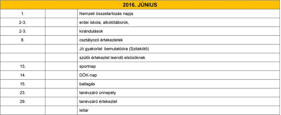 osztályozó értekezletek Jó gyakorlat: bemutatóóra (Szitakötő) szülői