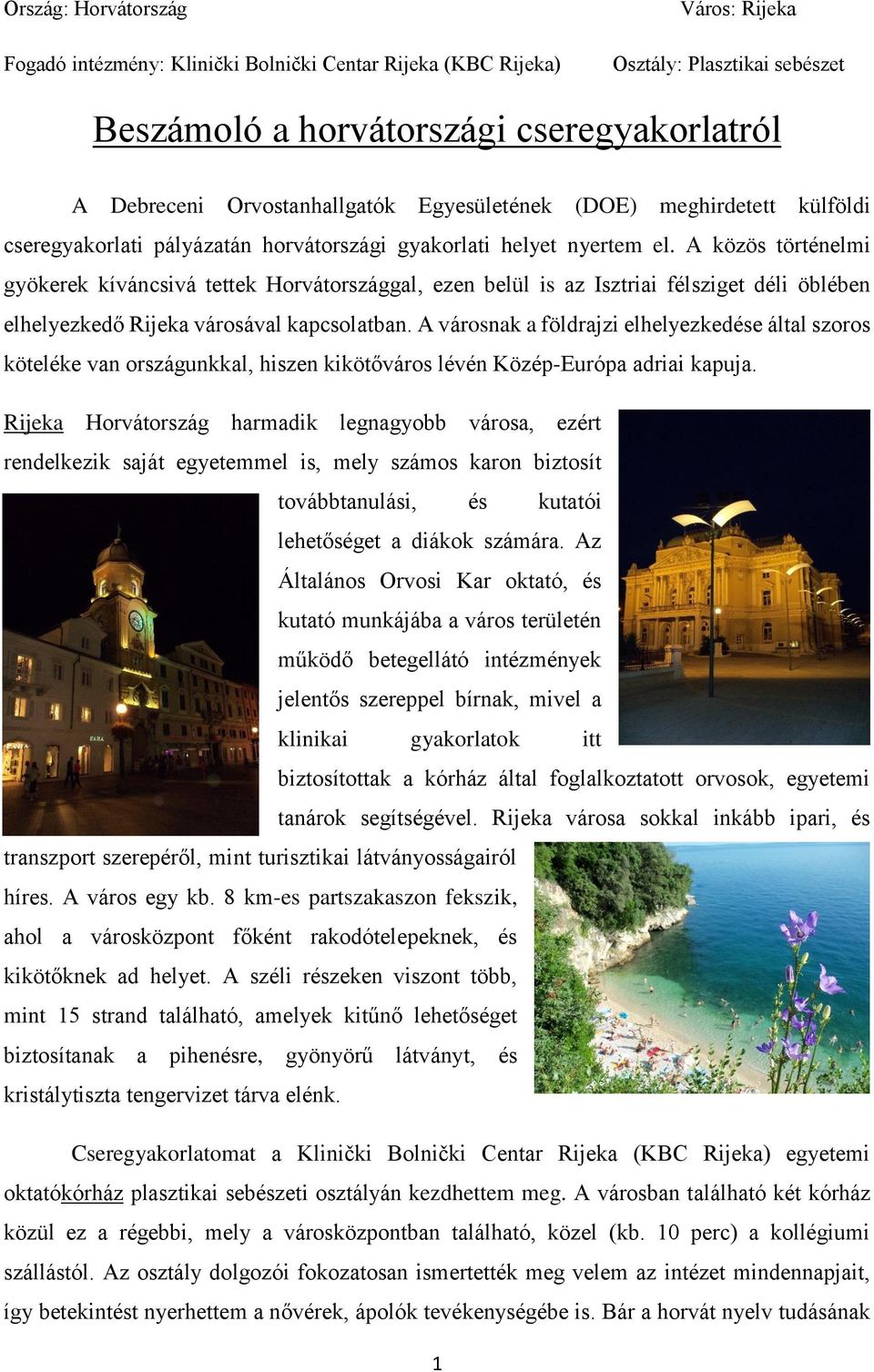 A közös történelmi gyökerek kíváncsivá tettek Horvátországgal, ezen belül is az Isztriai félsziget déli öblében elhelyezkedő Rijeka városával kapcsolatban.