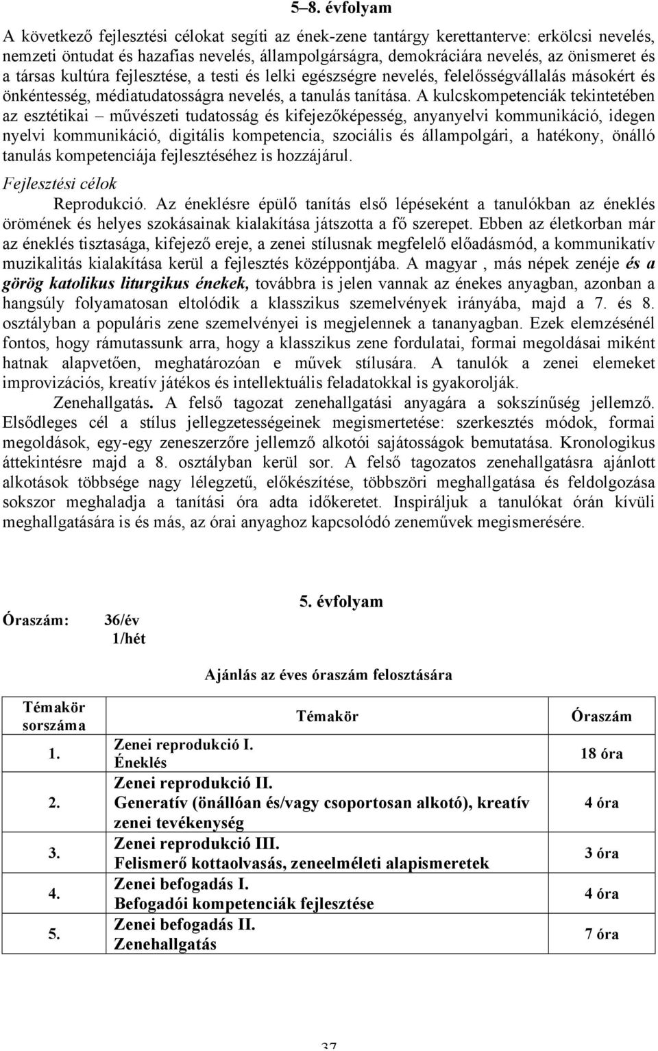 A kulcskompetenciák tekintetében az esztétikai művészeti tudatosság és kifejezőképesség, anyanyelvi kommunikáció, idegen nyelvi kommunikáció, digitális kompetencia, szociális és állampolgári, a