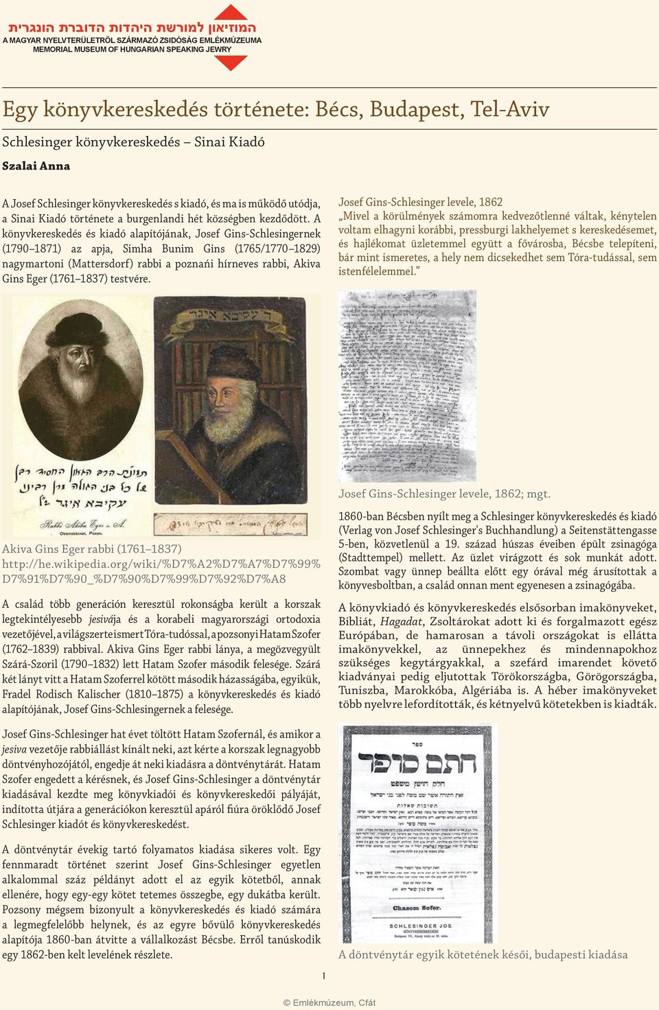 Egy könyvkereskedés története: Bécs, Budapest, Tel-Aviv - PDF Free Download