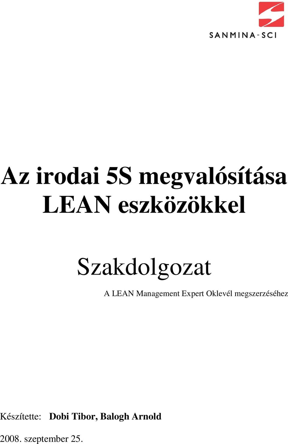 Management Expert Oklevél megszerzéséhez